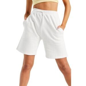 Topshop Boyfriend Sweat Shorts Cream Drawstring Pocket Womens Medium Loungewear